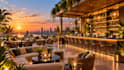 create modern cafe lounge rooftop bar interior cgi rendering