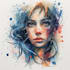 draw a watercolor portrait, no ai