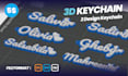 design a custom 3d name keychain with icon