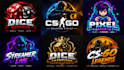 design a professional dice, csgo, pixel art, streamer logo