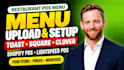 upload your restaurant menu to toast square clover shopify and lightspeed