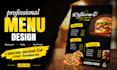 design professional restaurant menu, cafe menu and food menu