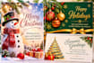 create a custom christmas card and a festive, holiday card