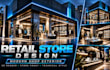 create retail store design, shop interior and exterior with 3d renders