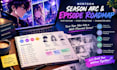 create a compelling webtoon season arc, episode roadmap and plot outline