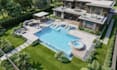 design swimming pool backyard spa pool patio deck terrace 3d landscape rendering