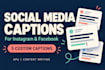 write instagram and facebook captions for your small business