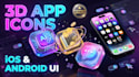 design modern 3d gradient app icon and mobile ui logo