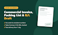 prepare export documents, commercial invoice, packing list and bl draft