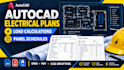 design electrical plans in autocad, load calculation and panel schedule