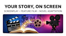 write screenwriting for movie script, feature film, screenplay, novel adaptation