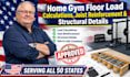 home gym floor load calculations, joist reinforcement structural details
