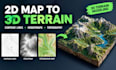 create 3d terrain from contour lines, topographic maps and heightmaps