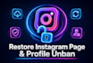 restore instagram page, ig profile unbanning issues