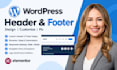design or customize a wordpress header and footer
