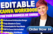 design editable canva workbooks for your business or course