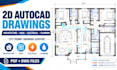 create 2d autocad architectural, hvac, electrical and plumbing permit drawings