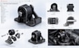 do automotive part, engine mount, speaker enclosure, engine bay cad in solidwork