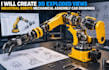 create 3d exploded views industrial robots mechanical assembly cad drawings