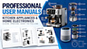 write a professional user manual for kitchen appliances and home electronics