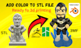 add color stl files, split 3d models convert  stl to 3mf for bambu lab printing