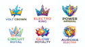 design a cool, electrical, and crown logo