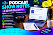 write podcast show notes and episode descriptions