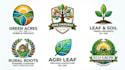 design a farm, agriculture, and leaf logo
