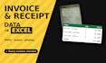 extract invoice and receipt data to excel