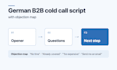 write a german b2b cold call script with objection map