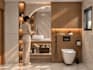 render modern luxury bathroom interior design,sink,handwash,toilet visualization