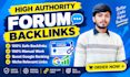 create 70 high authority unique forum backlinks for off page SEO