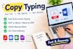 do accurate copy typing and retype documents