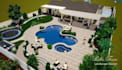 do luxury 3d pool landscape design backyard patio swimming pool render