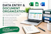 organize business documents and create tracking spreadsheets