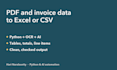 extract data from pdfs and invoices to excel with python