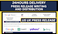 publish press release distribution submit press release distribution US UK PR