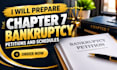 prepare chapter 11 bankruptcy petitions and documents