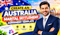 create an australia marital settlement agreement template