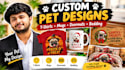create custom pet designs for mugs, pillows, doormats and bedding