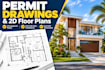 design architectural permit drawings and floor plans