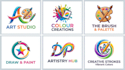 design a painting, brush, and drawing logo