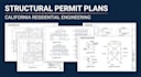 california structural permit plans, seismic design, beam sizing framing drawings