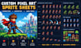 Pixel art character, pixel sprite, sprite sheet, pixel animation, game ...