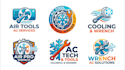 design a air conditioning, tools, and wrench logo