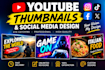 video thumbnails, covers and social media design