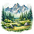 illustrate a watercolor landscape illustration