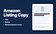 write your amazon listing title, bullets and backend search terms