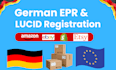 help with germany lucid registration and epr packaging compliance