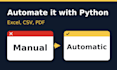 write or fix a python script to automate excel, CSV, or PDF tasks